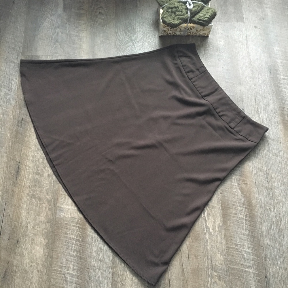 Size 14 Brown A Line Mid Length Dress Barn Skirt